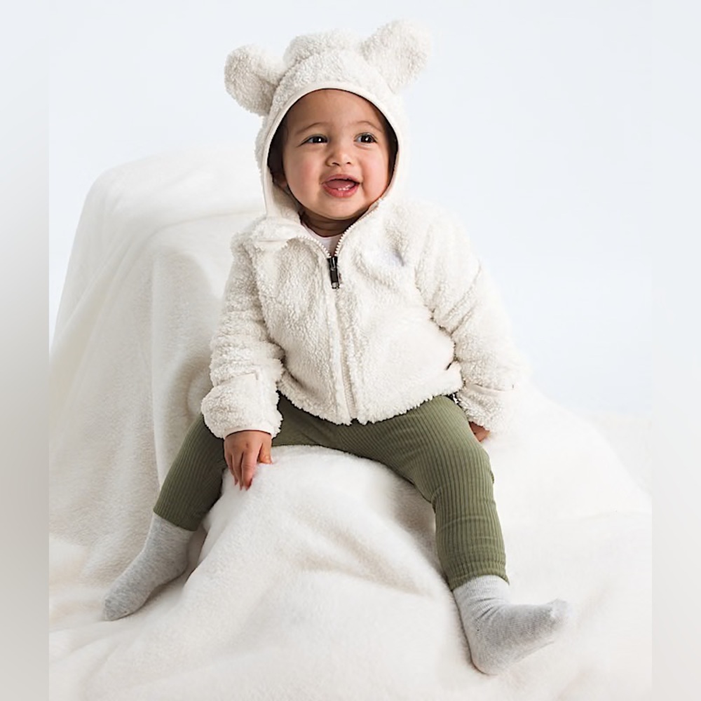 North Face Baby Campshire Full-Zip Hoodie in white dune size 6-12 months